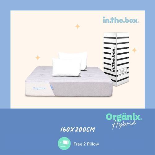 Inthebox - Kasur Latex Busa Hybrid Free Bantal & Mattress Protector Queen 160 x 200 cm