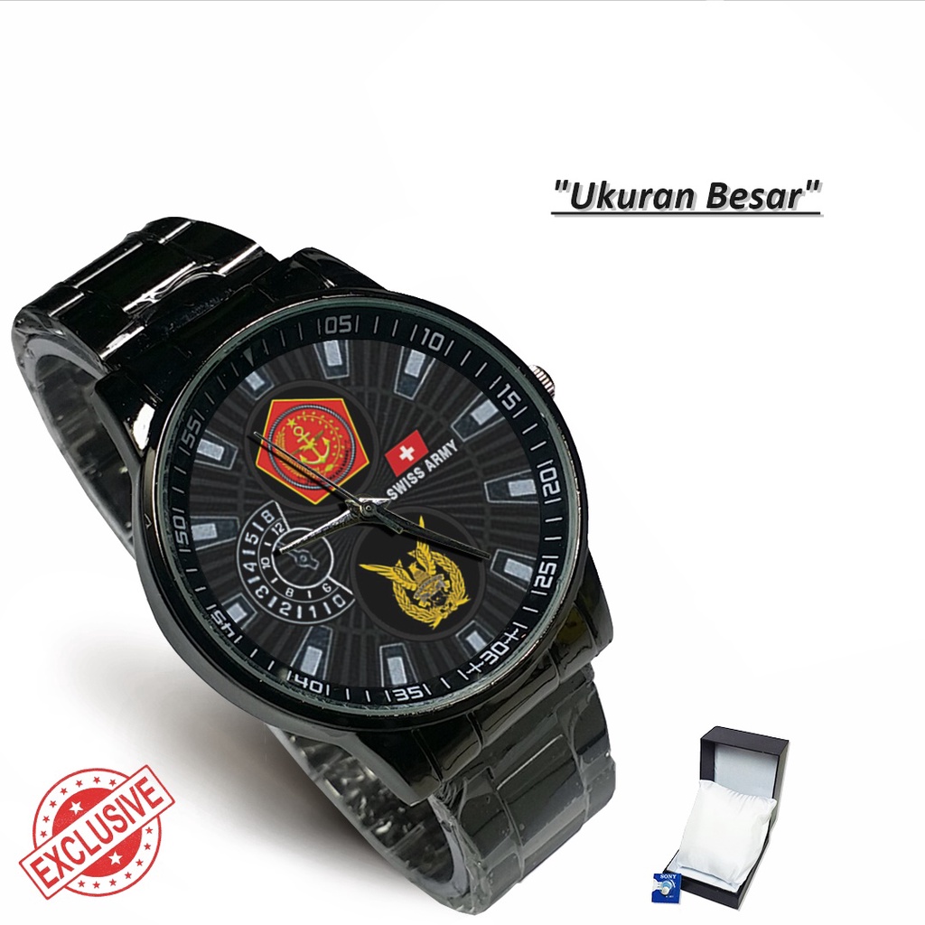 Jam Tangan Rantai Couple Logo MABES TNI - A.U (Amazing)