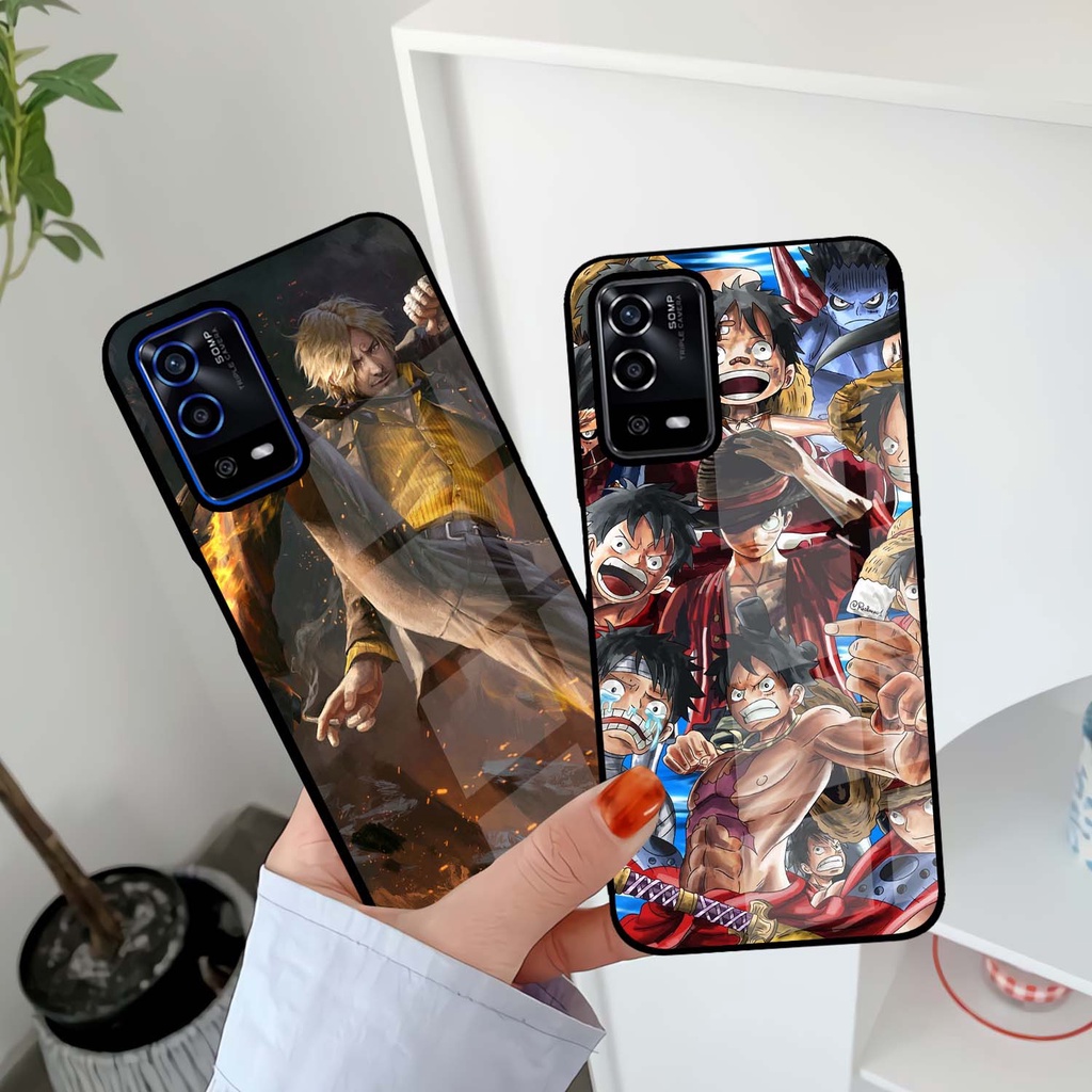 Case Kilau Oppo A74 | A95 | Casing Hp Glossy | Pelindung Smartphone | Motif Anime One Piece