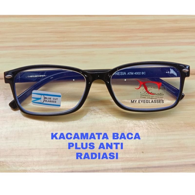 Kacamata DUA LENSA Baca Plus  lensa putih ATM 4001 KT +100 /+ 400
