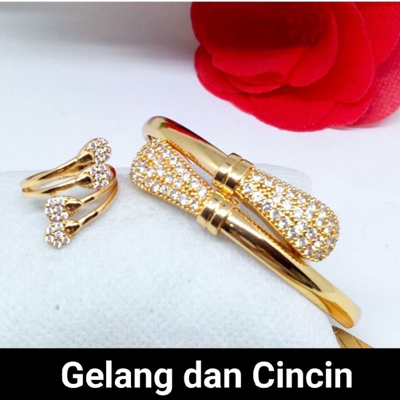 Gelang tangan wanita dewasa perhiasan xuping free cincin