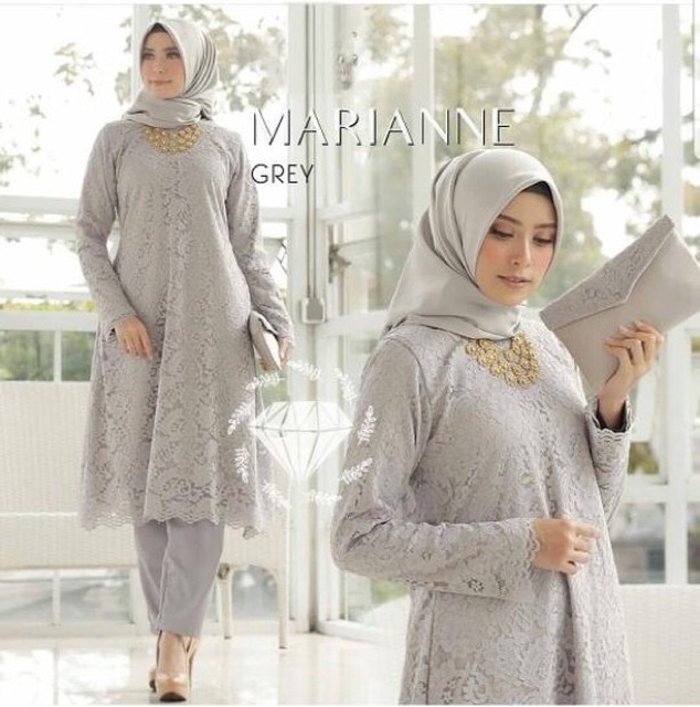 RESTOCK 5wrna AG- Set Marianne Brukat / Set Tunik kebaya kekinian