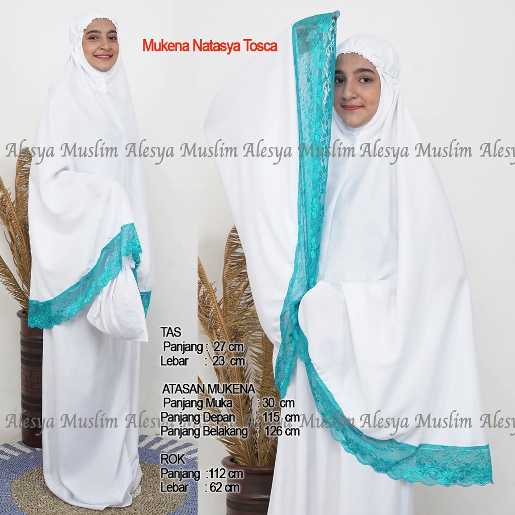 Mukena New Arrival Natasya Katun Warna Putih/Harga Grosir/Best Seller/Bisa Bayar di Tempat