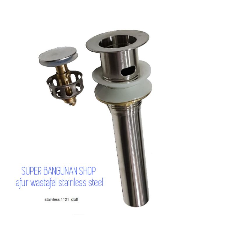 Afur Sifon Wastafel Stainless Steel / kepala Sifon Wastafel With Overflow
