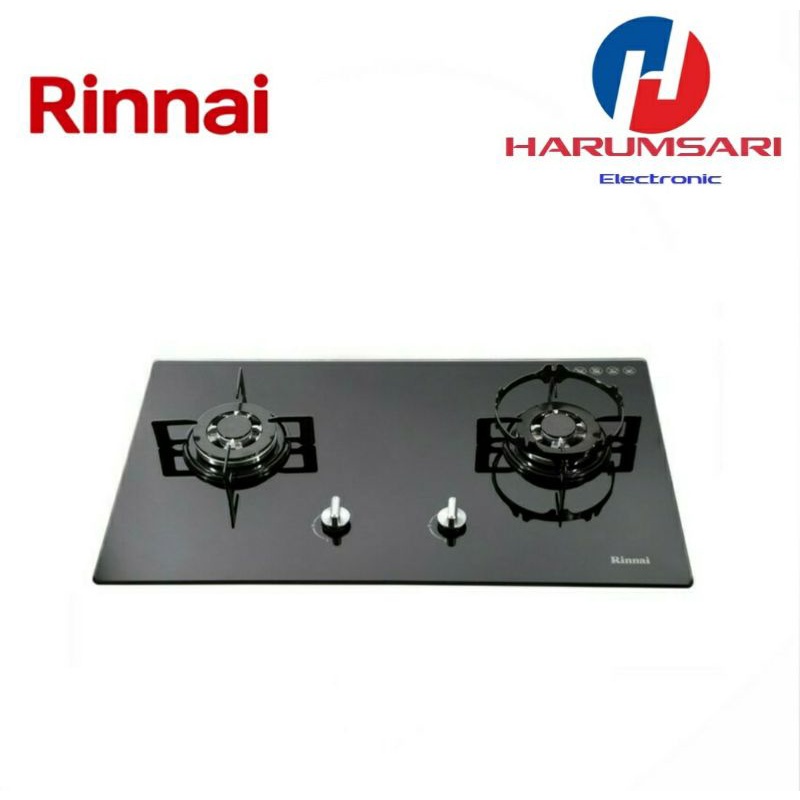 RINNAI Kompor Tanam/Kompor Gas Tanam Kaca Dua (2) Tungku RB-712N (GB)