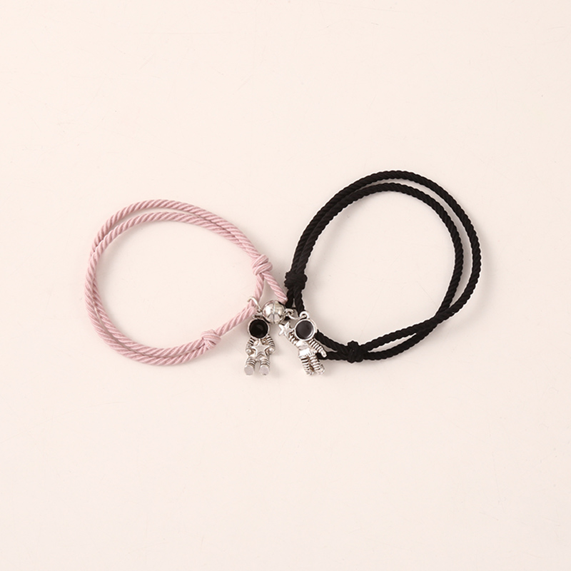 2 Pcs Couple Attracting Bracelet Personalized Creative Hand Strap Simple Token Jewelry