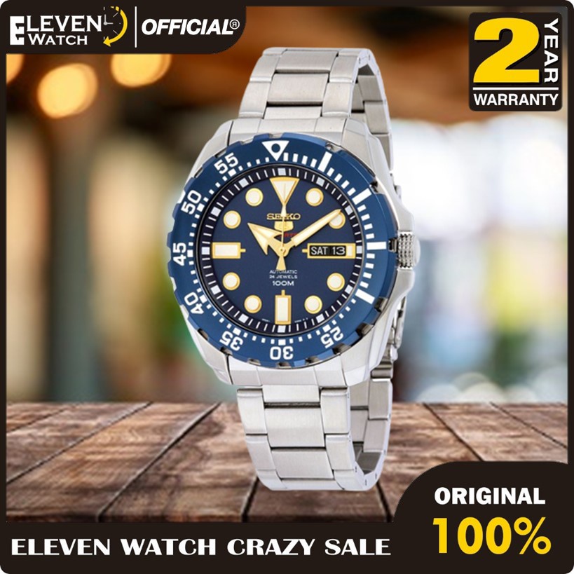 [Promo] Jam Tangan Pria Seiko 5 Sports SRP605K1 Silver Blue Gold Automatic Original Garansi 2 Tahun 