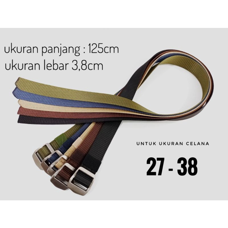 IKAT PINGGANG KANVAS NYLON TACTICAL PRIA WANITA BELT FASHION PANJANG -+ 125cm