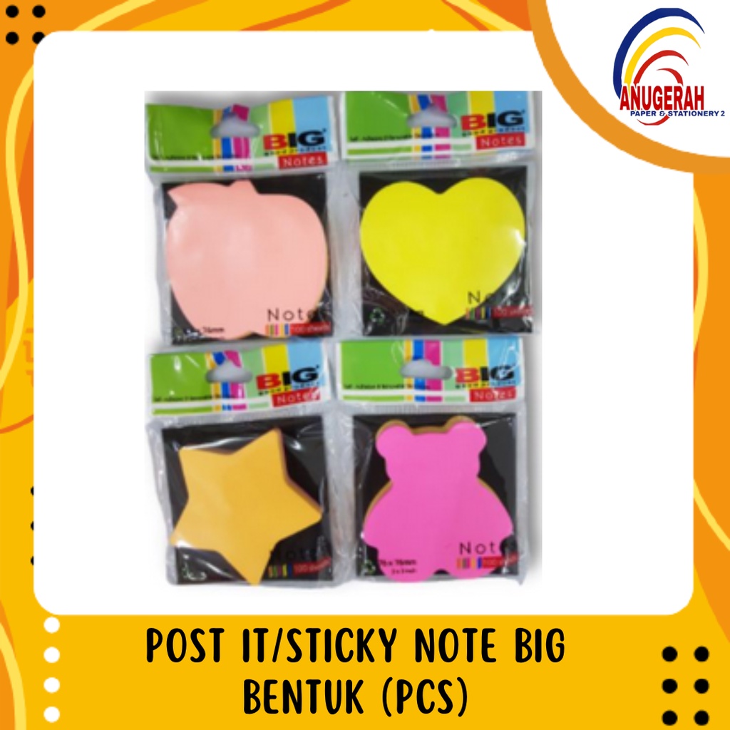 

POST IT/STICKY NOTE BIG BENTUK (PCS)
