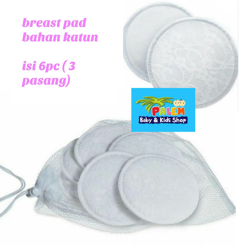 AVENT breastpad bahan katun washable/breaspad cuci 6pcs