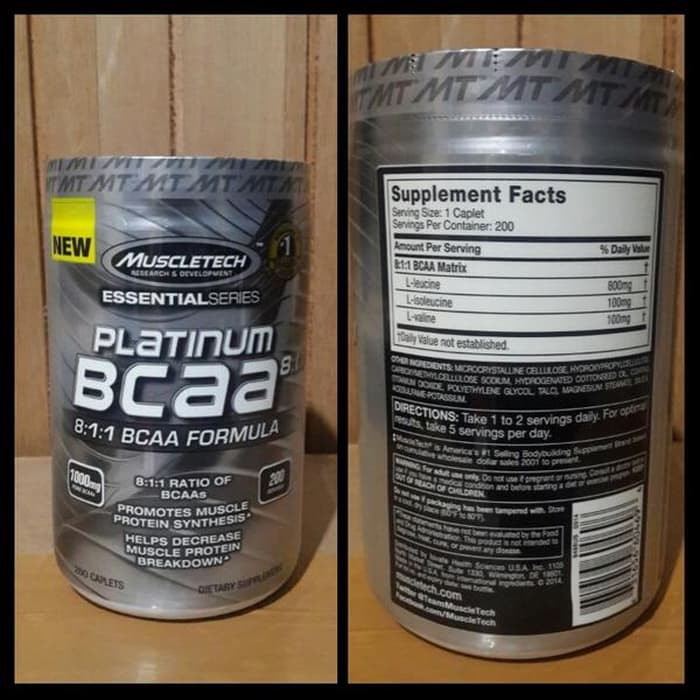 Muscletech Platinum BCAA 8 1 1 Essential Series 200 Caps Berkualitas