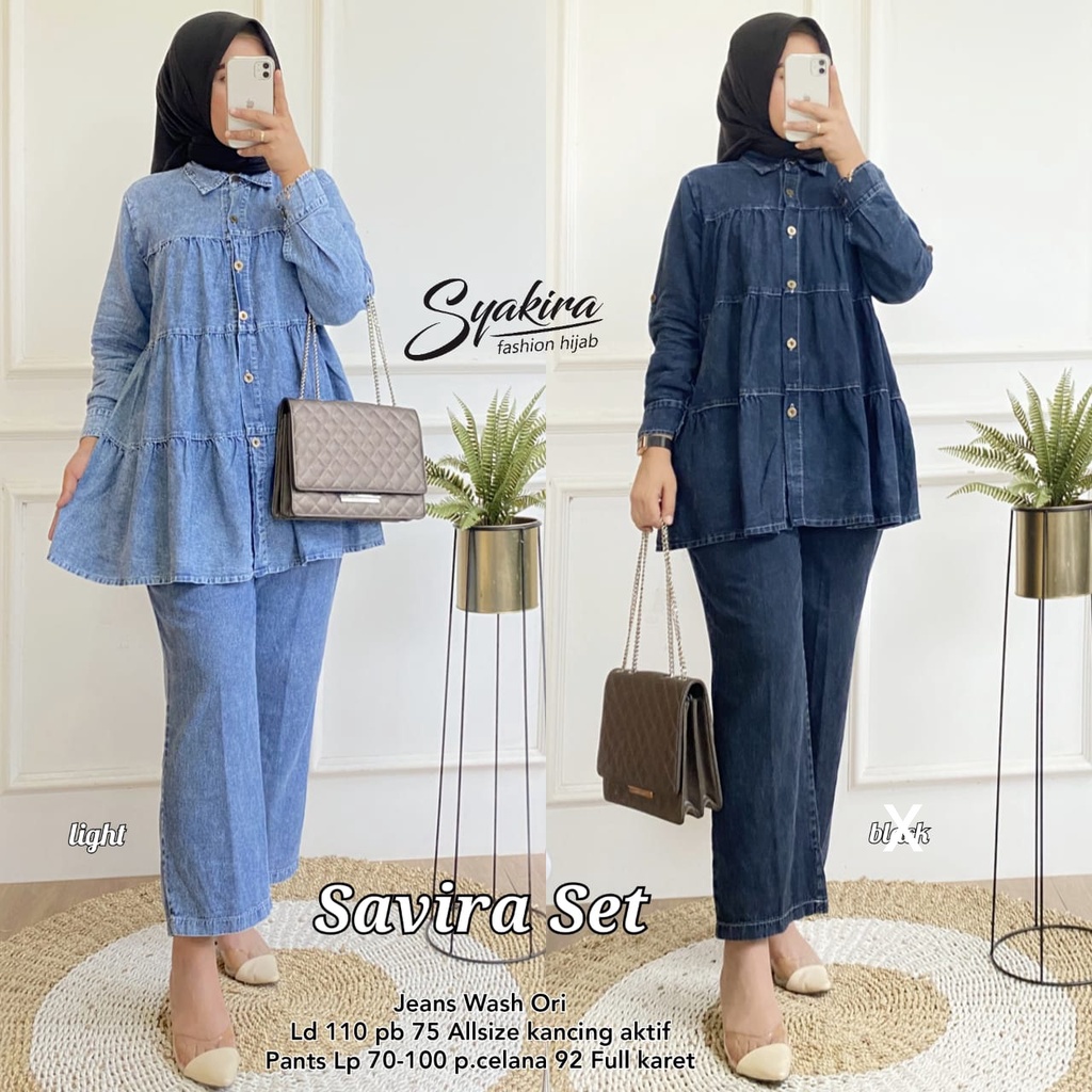 savira set setelan jeans syakira