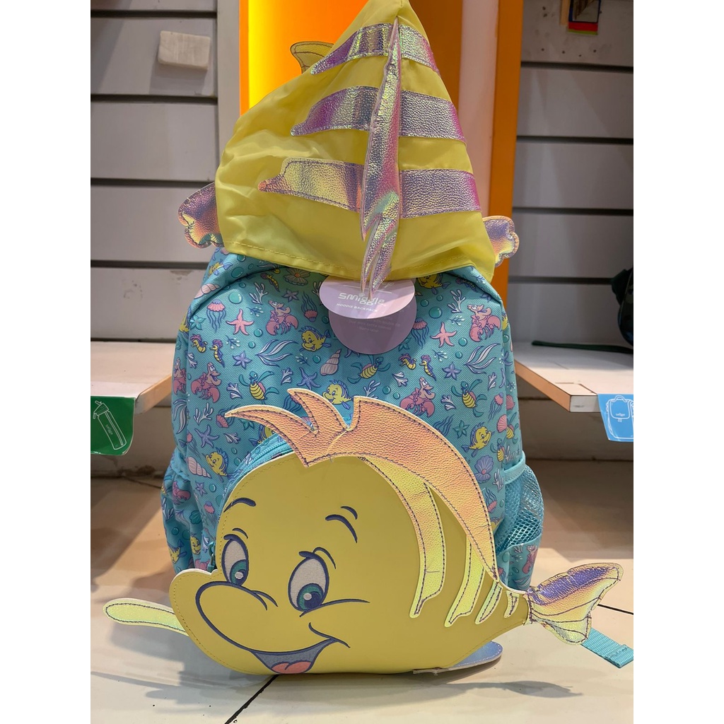 DISNEY JUNIOR HOODIE BACKPACK ARIEL FLOUNDER - TAS RANSEL