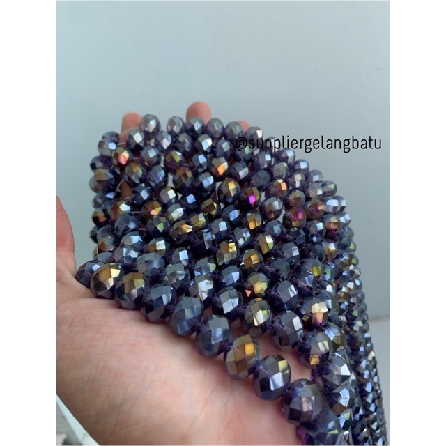 Crystal Ceko 14mm AMETHYST quartz UNGU kecubung KUARSA kuarsa kristal bahan kalung gelang anting strap mask kerajinan tangan craft citayam fashion week etink vintage elegan bali manik crystal