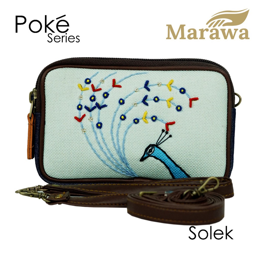 Dompet selempang wanita tali panjang 2 resleting berkualitas