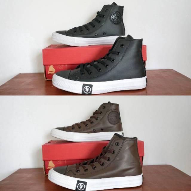 READY CONVERSE 70's HIGH BLACK & BROWN BAHAN SINTETIS 38-43