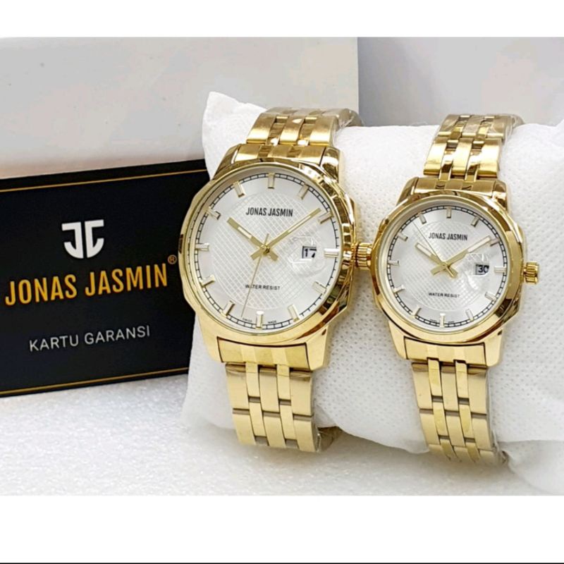 (Cod) Jam Tangan Couple Analog Jonas Jasmin JJ3103 Rantai Pasangan / Fashion Couple