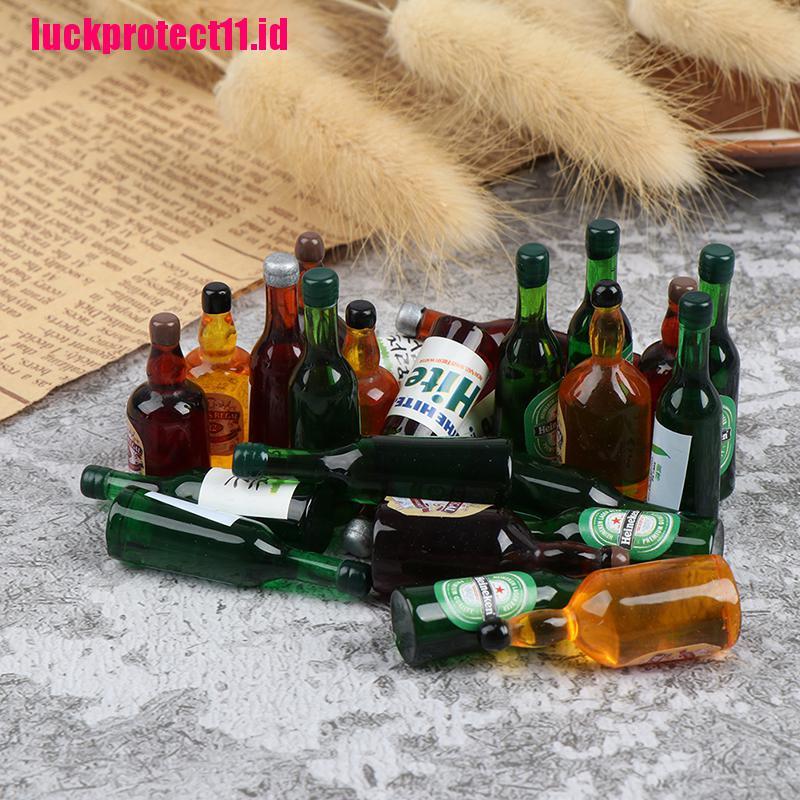 Lucktoy 8pcs Miniatur Botol Wine Skala 1: 12 Untuk Aksesoris Dapur Rumah Boneka