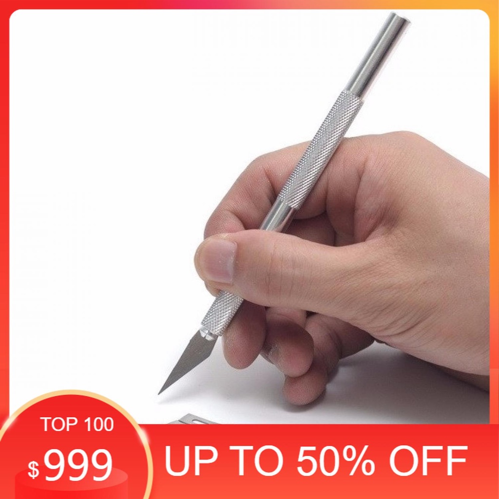 

KNIFEZER Pisau Ukir Seni Hobby Crafting Art Knife Metal Handle WL-9309