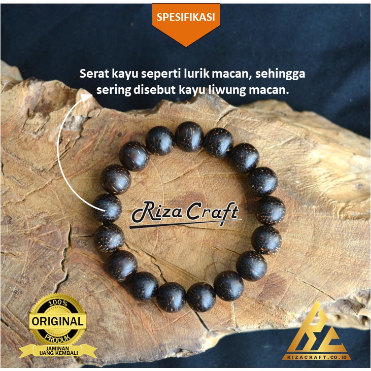 Gelang Kayu Liwung ASLI Gunung Lawu serat Unik 8 12mm by Riza Craft