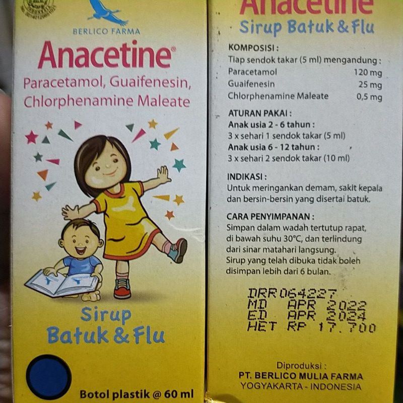 ANACETINE SIRUP 60ml obat batuk flu