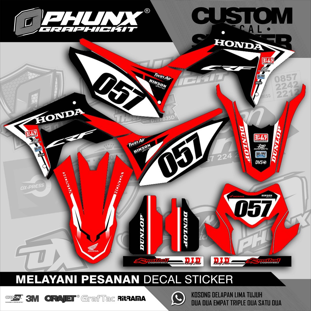 Decal CRF HONDA Design Suka Suka