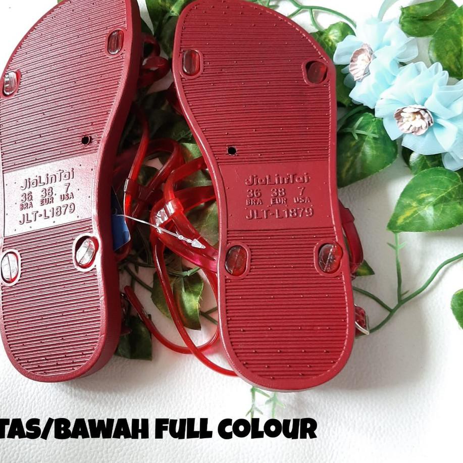 SHOPEE%  Sandal Gladiator Tali Sendal Jelly Wanita Merk Glanzton >