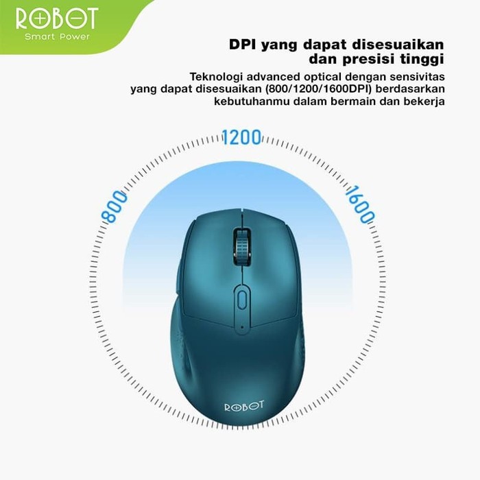 Mouse Wireless ROBOT M320 6D  Silent TANPA SUARA GARANSI RESMI SATU TAHUN