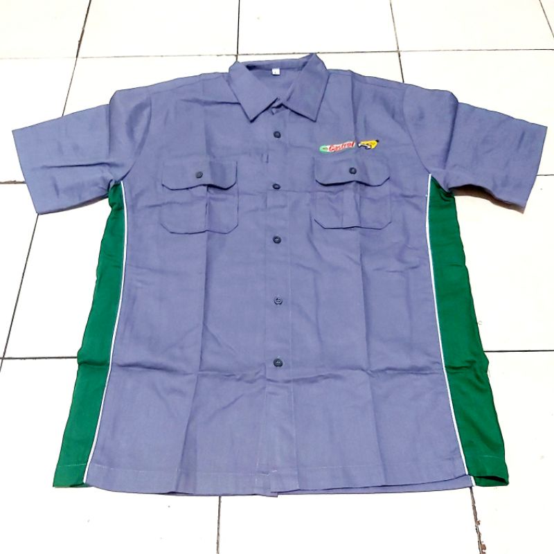 baju seragam kemeja mekanik castrol
