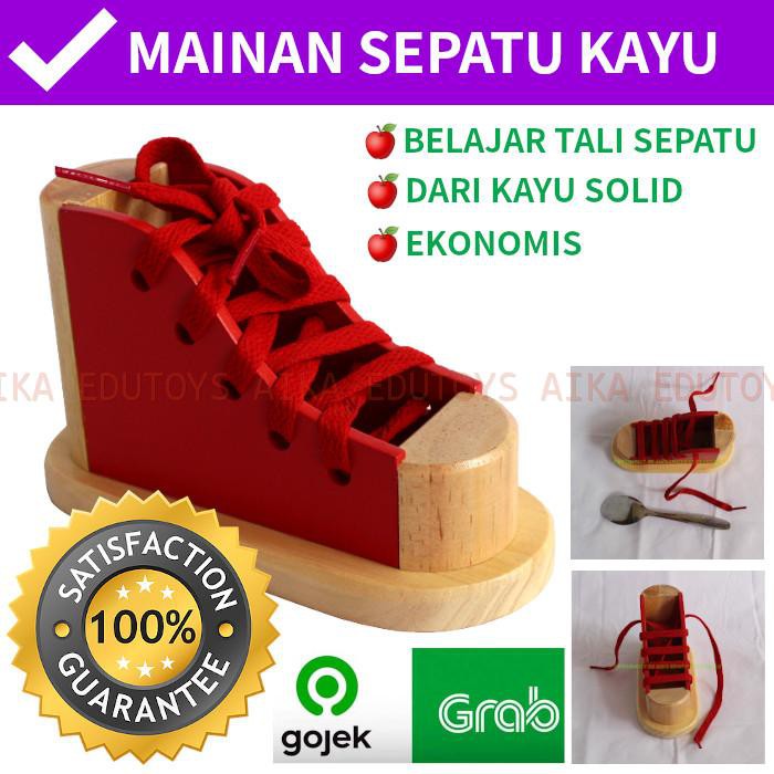  MAINAN  EDUKASI  SEPATU KAYU MAINAN  EDUKATIF ANAK  