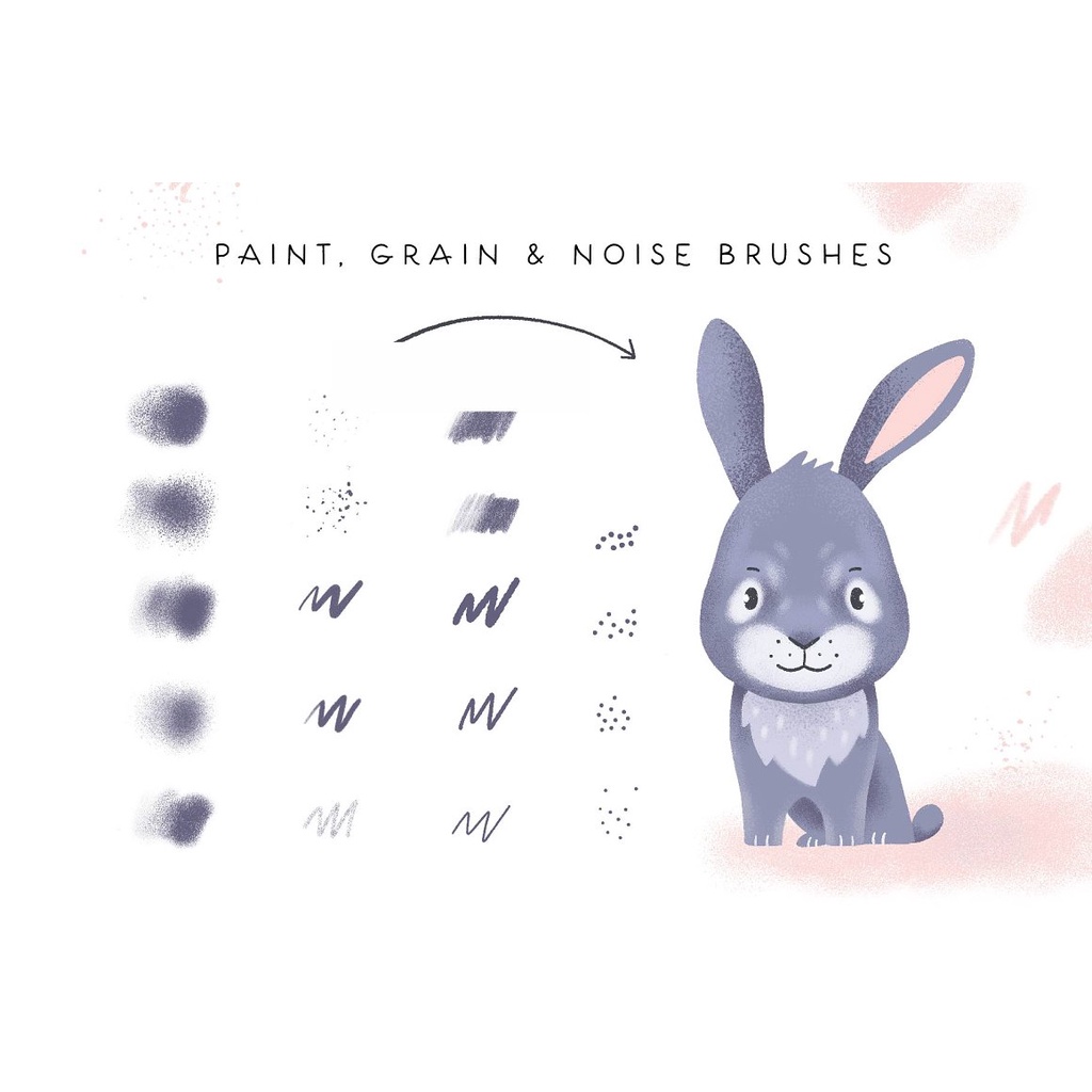 Procreate Brush - Forest Animals, Plants &amp; Wreath for Procreate +Color Palette