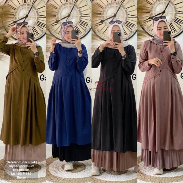 Alexandra set tunik + rok plisket | ori gagil