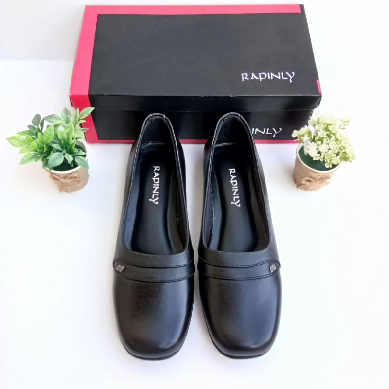 Sepatu Kerja Flat shoes Pantofel Wanita Kulit