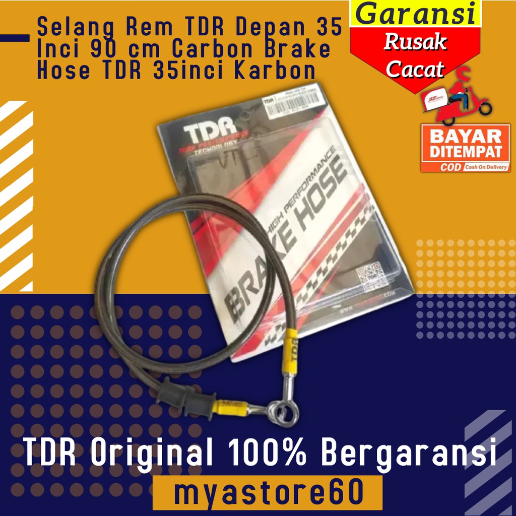 Selang Slang Rem TDR Depan 35 Inci 90 cm Carbon Brake Hose TDR 35inci Karbon Semua Motor Universal