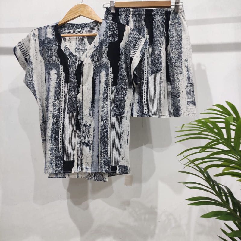 PIYAMA KANCING PENDEK HITS PIYAMA KANCING BUSUI | PIYAMA RAYON | HOMEWEAR-PDV V