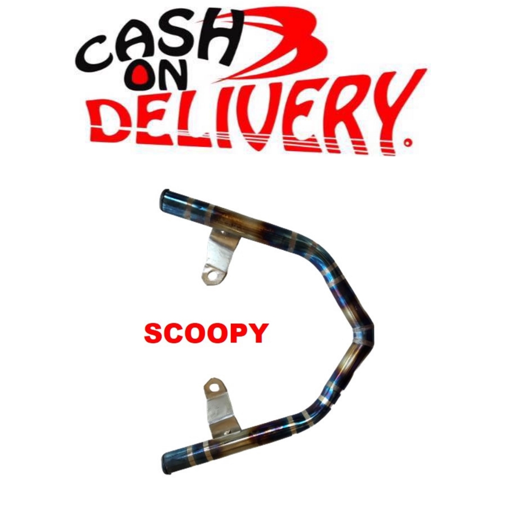 Behel Belakang Motor Scoopy Two Tone Bahan Full Stainless - Blue ORI