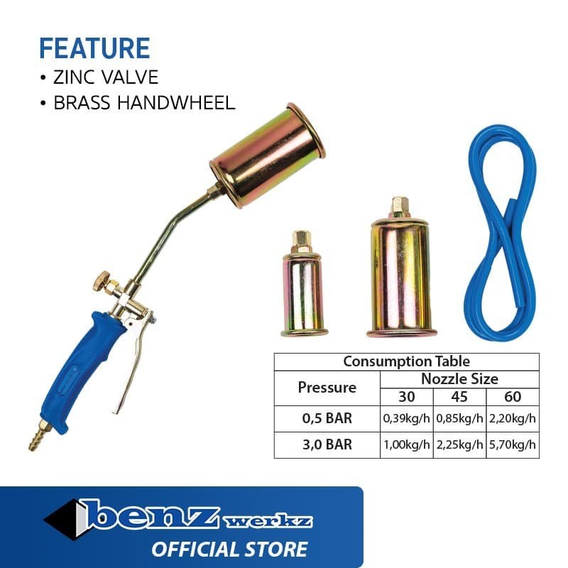 Heating Gas Torch TIPE2 -Blower Bakar LPG by BENZ WERKZ BZ-9109