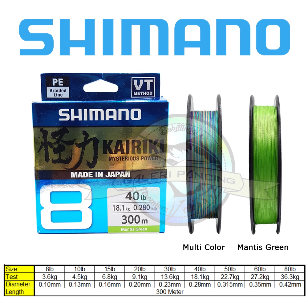 Senar PE Shimano Kairiki X8 300 Meter Made In japan