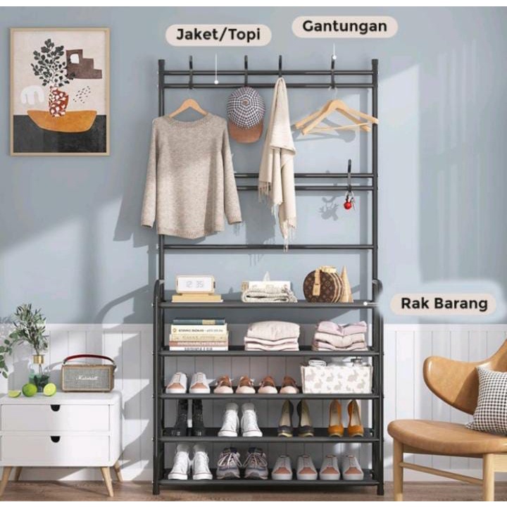 STAND HANGER RAK GANTUNGAN RAK SEPATU HANGER SERBAGUNA