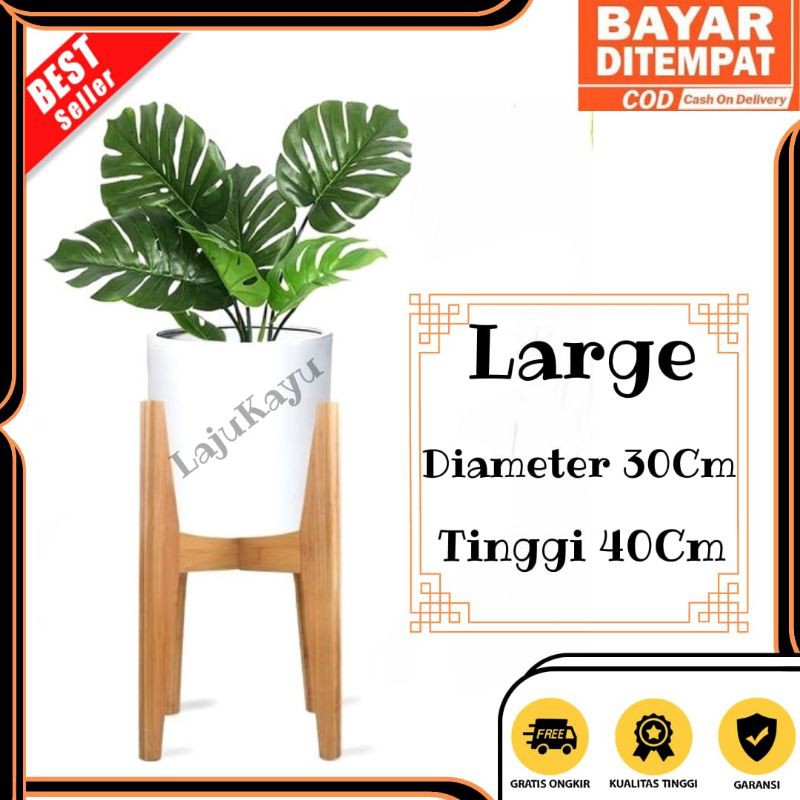 Standing Pot Kayu / Tatakan Pot Bunga Hias Plant Stand Kayu Jati Belanda