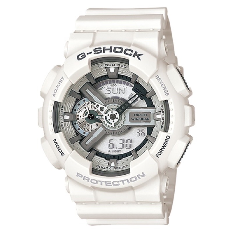 Casio G-Shock GA-110C-7ADR Digital Analog Dial White Resin Strap ORIGINAL BUKAN BM BERGARANSI RESMI