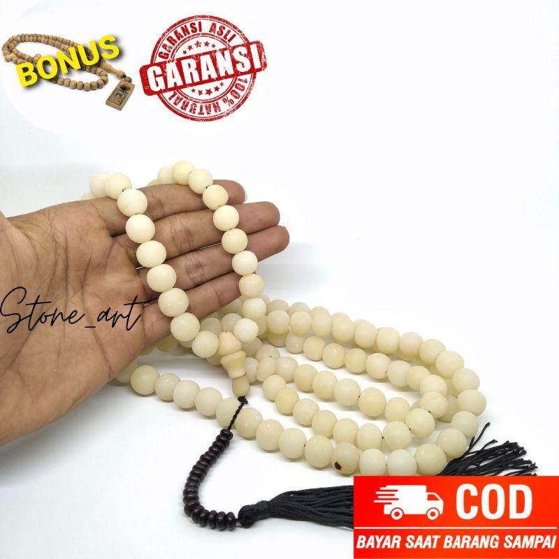 Tasbih biji gebang asli 165 butir / tasbih biji gebang kupas asli 10mm
