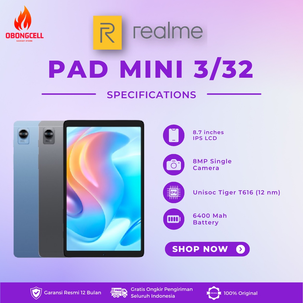 REALME PAD MINI LTE 3/32GB GARANSI RESMI