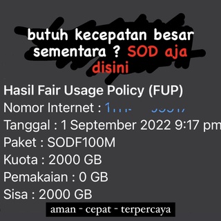 SOD INDIHOME | SPEED ON DEMAND | RESET FUP | UPGRADE SPEED