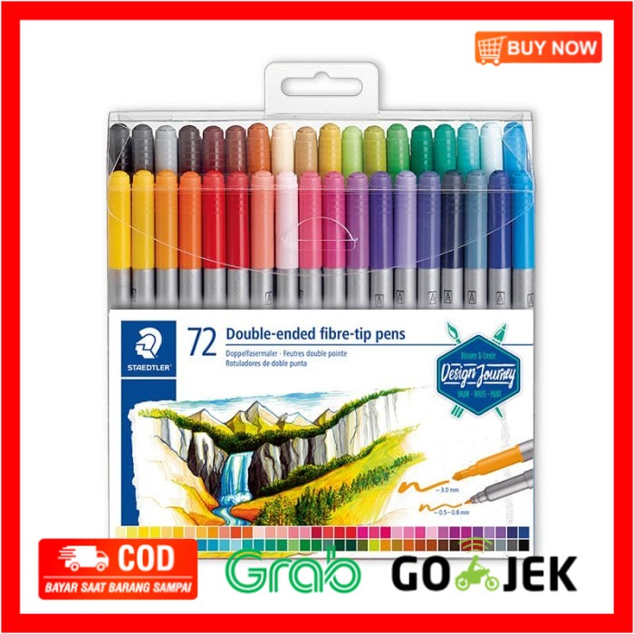 

(BISA COD) Staedtler Double-Ended Fibre-Tip Pens - 72pcs