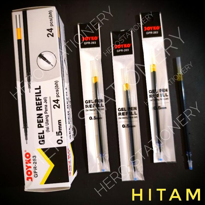 

Refill pen gel mata lancip needle point joyko 0.5 mm tinta hitam GPR-263 . 24 unit