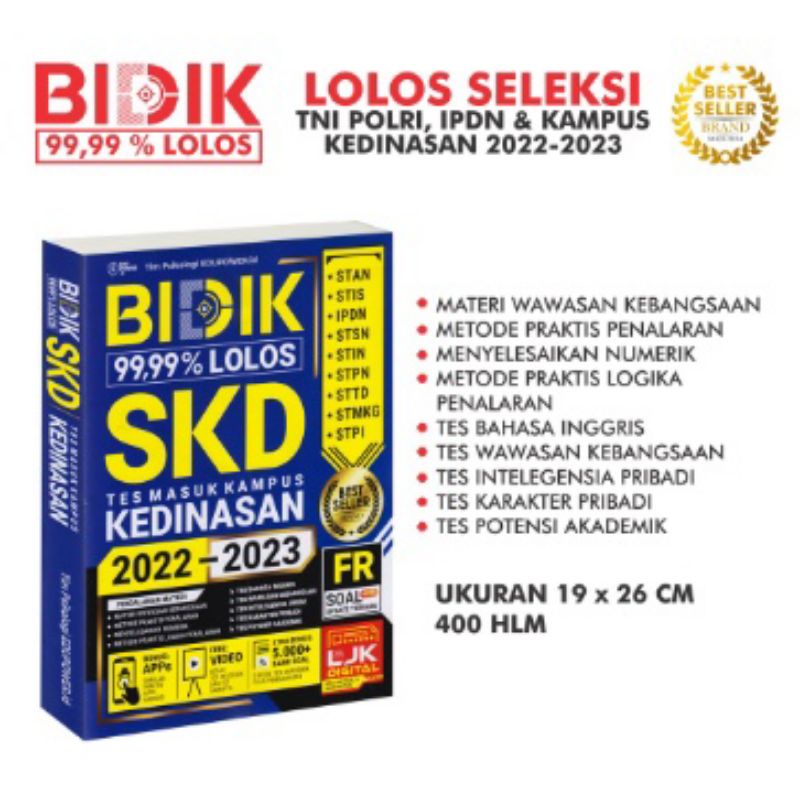 Buku Tes Masuk Kedinasan Bidik 99,99% Lolos SKD Kedinasan 2022-2023 | Edupower
