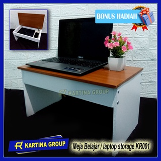 Meja belajar / Meja laptop lesehan storage KR001 Simpel minimalis kekinian
