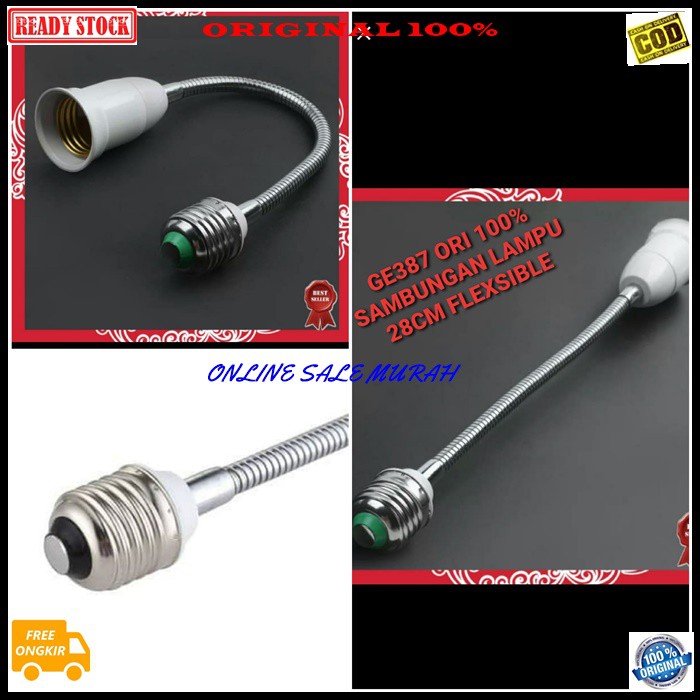 G387 Sambungan lampu hias belajar penerang spiral Fitting Holder Connector Extention pemanjang soket Bohlam Ulir Lamp Downlight led bohlam fleksible G387   Panjang 28cm  BISA SEGALA JENIS LAMPU DAN RUMAH LAMPU E27  Kegunaan : 1. Agar cahaya LED l