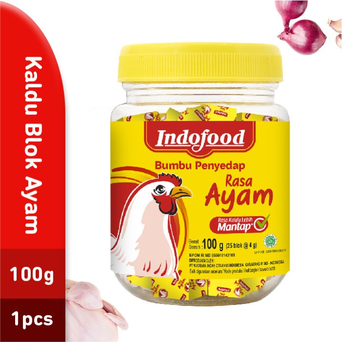 

NEW Kaldu Blok Indofood Rasa Ayam 100gr X 1 Pc